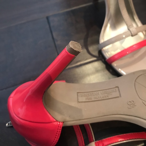 Coral and nude Christian Siriano heels - Picture 6 of 6
